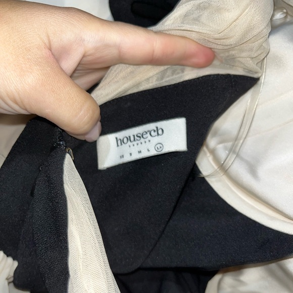 House of CB Black and Cream Off-Shoulder Dress - Picture 2 of 2
